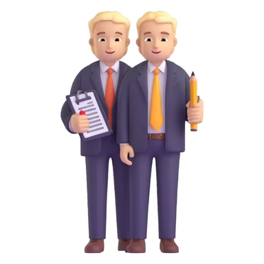 accountant with ledger and pencil sticker