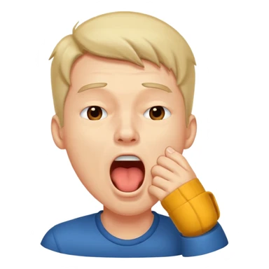  man Yawning  sticker