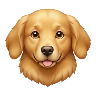 Cinematic Noble Golden Retriever Portrait Emoji, Poised and regal, with a strong, athletic build and a glossy, well-groomed golden coat, deep-set soulful brown eyes, Simplified yet sharp and sophisticated features, highly detailed, glowing with a soft, dignified glow, high shine, intelligent and friendly, stylized with an air of warmth, focused and attentive, soft glowing outline, capturing the essence of a watchful and confident companion, so majestic it feels as though it could bound out of the screen with effortless authority! sticker