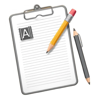 exam paper with the word “ABC” and a pencil sticker