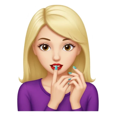 Woman biting her nail ideas a flirty way sticker