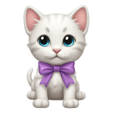 Kitten with a bow sticker