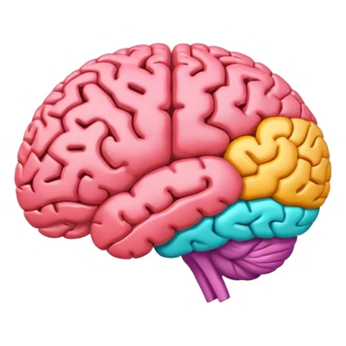 simple emoji of a human brain with vibrant flames around it, using bright colors minimal details and a clear compact design for emoji use sticker