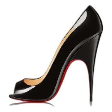 WEDGE heel LOUBOUTIN black PATENT sticker