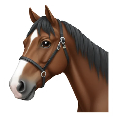 bay horse with white nose portrai sticker
