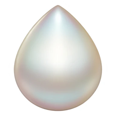 White pearl gemstone with pearlescent shine and luster sticker