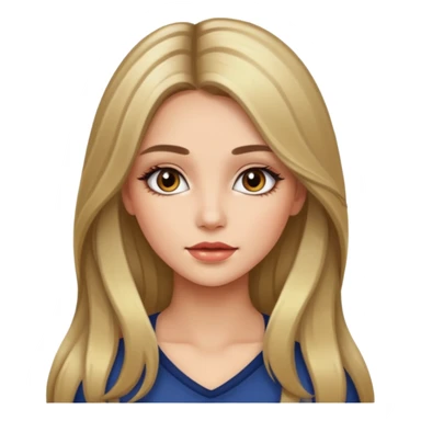 pretty girl with long hair and highlights makeup  sticker