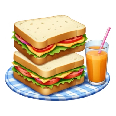picnic with sandwiche and juice sticker