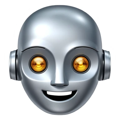 happy robot face sticker