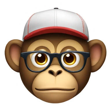 Fat Monkey with glasses and a baseball cap sticker