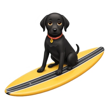 black lab riding surfboard sticker