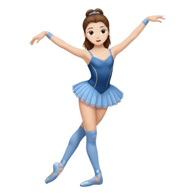 Ballet dancer in over the knee socks, leotard and long brown hair sticker