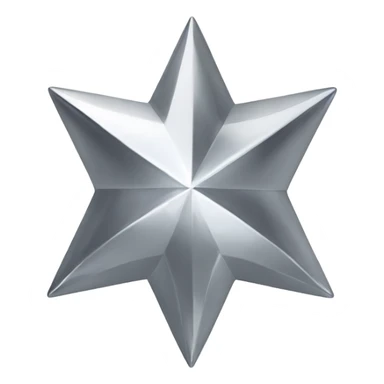 Silver chrome four-point star diamond sticker