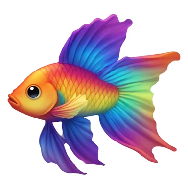 Sunset gradient beta fish rainbow sticker