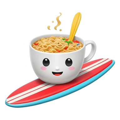 Cup noodle on the surfboard sticker