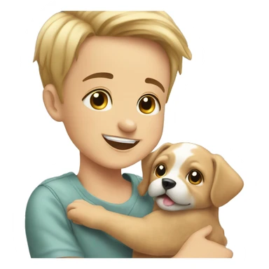 happy moments with baby boy and pets sticker