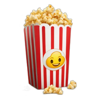 movie theater popcorn and drink in cardboard container sticker