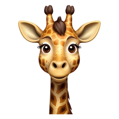 Cinematic Comical Giraffe Portrait Emoji, Head tilted dramatically with an exaggeratedly amused expression, featuring a striking, patterned Fur with playful patches and a long, quirky neck, wide, expressive eyes filled with playful disbelief, Simplified yet hilariously expressive features, highly detailed, glowing with a slightly sassy glow, high shine, dramatic yet playful, stylized with an air of cheeky mischief, bright and endearing, soft glowing outline, capturing the essence of a spirited and over-the-top giraffe, so meme-worthy it feels like it could tower its way into internet fame instantly! sticker