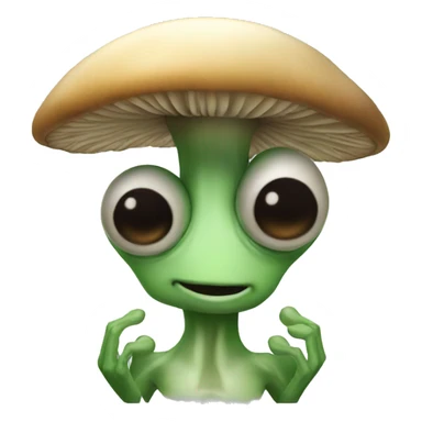 Alien with mushrooms sticker