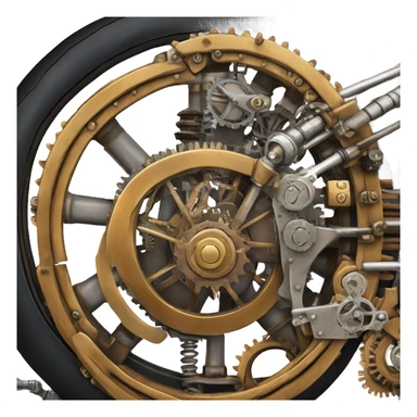 steampunk motorbike direct back view sticker