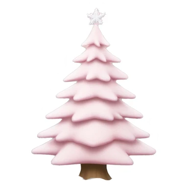 Light Pink Christmas tree no decorations snow on it sticker