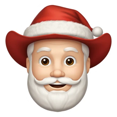 Santa with a cowboy hat just the head sticker