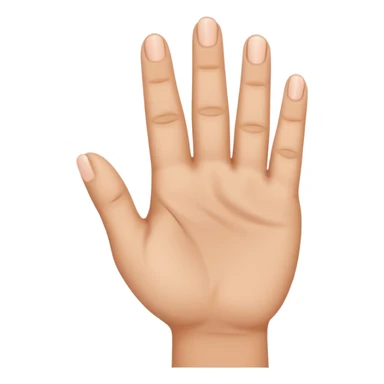 one hand emoji with 3 fingers in the middle up, and the thumb and little finger down, showing that 3 fingers are up sticker