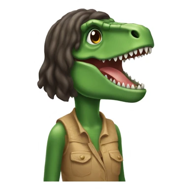Une fille en t rex sticker