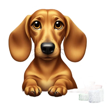 Golden dauchsaund playing poker sticker