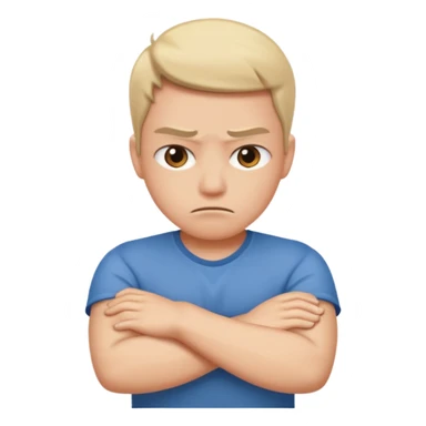 upset face with arms crossed sticker
