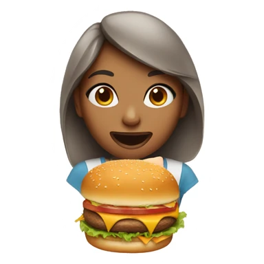 Girl eat burger  sticker
