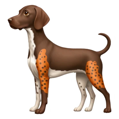 orange spotted german short haired pointer small tail sticker