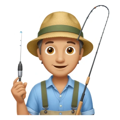 happy fisherman sticker