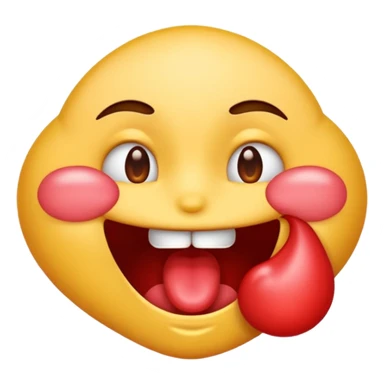 emoji biting its lip and drooling make sure it is drooling saliva  sticker
