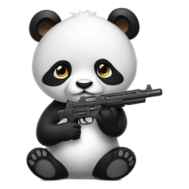 Panda with gun sticker