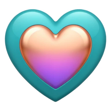 I need a teal, orange , purple, and rose gold Heart emoji  sticker