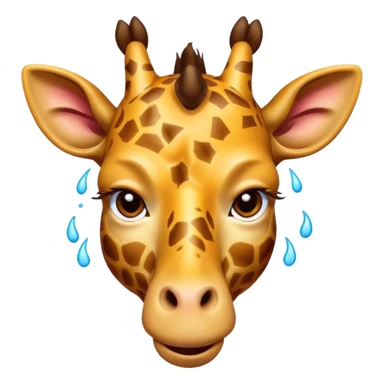 frustrated cartoon giraffe emoji facepalming with one hoof, exaggerated expression with eyes closed, visible sweat drops, comically annoyed mouth shape, thick outlines, vibrant colors sticker