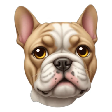 Bouledogue avec un chat sur la tête sticker