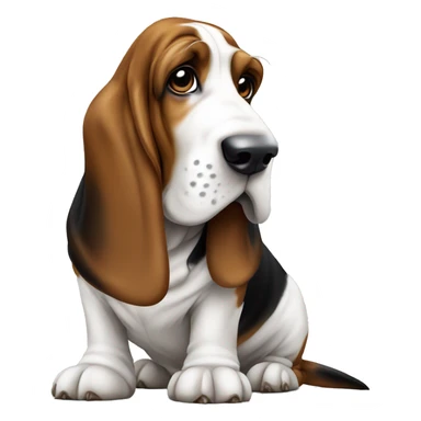 Dog basset hound full-height with shemagh sticker