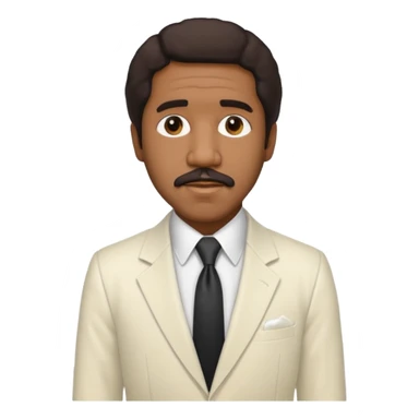 Richard Pryor with dark brown hair, ivory suit sticker