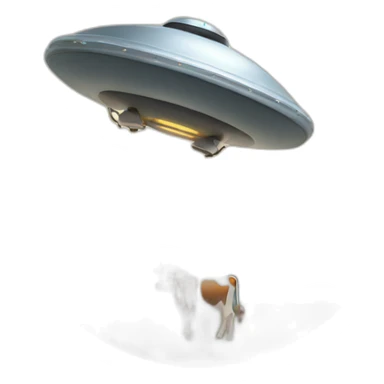 ufo abducting cow sticker
