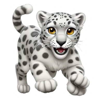 Female Snow leopard running in front, looking a bit dangerous sticker