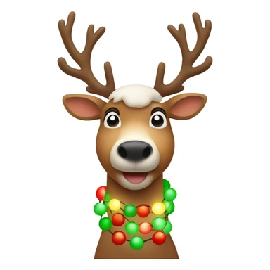 Reindeer with Christmas lights sticker