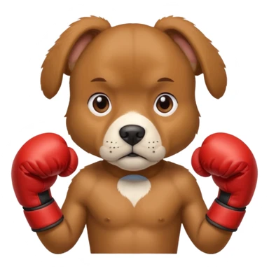 dog with boxing gloves sticker