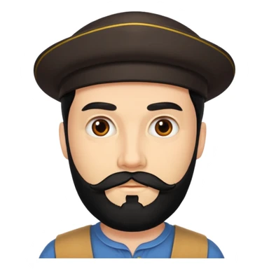 Hombre blanco con barba negra sticker