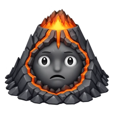 Create a volcano with its eyes tightly shut sticker
