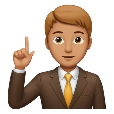 business client raising his hand with one finger only to say that he wants to make a request sticker