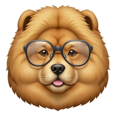 Chow chow dog with glasses sticker
