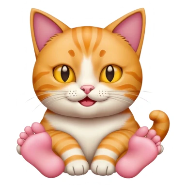 Cat with feet smirking sticker