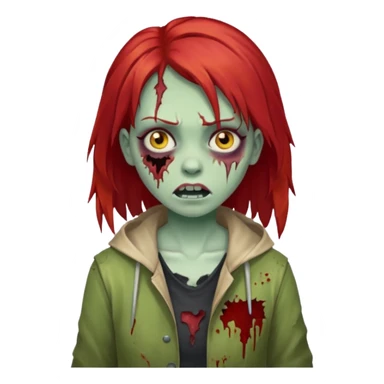 girl zombie with red hair sticker